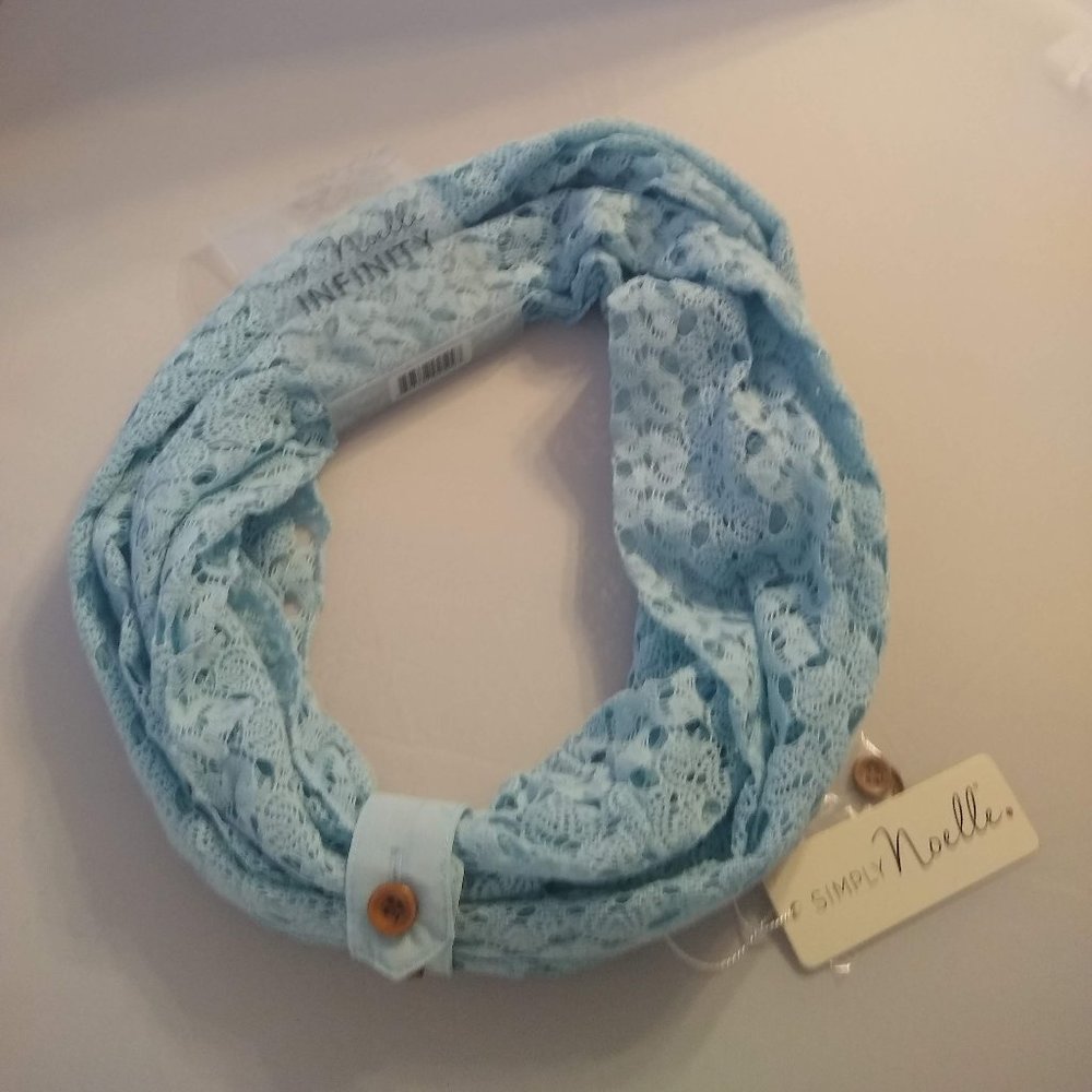 Simply Noelle Blue Lace infinity scarf